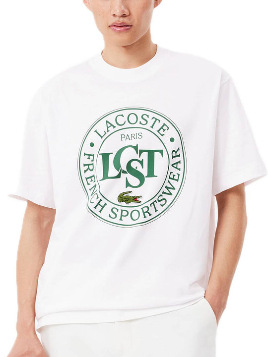 T-Shirt Stampa Lacoste - Bianco