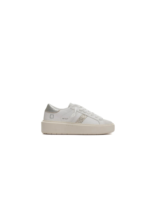 Hill Low Platform Calf - White Silver