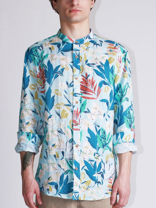 Camicia Lino Coreana - Fantasia