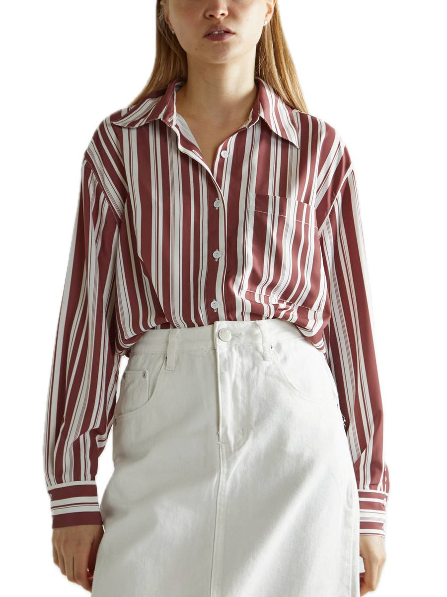 Top da donna - A righe bordeaux