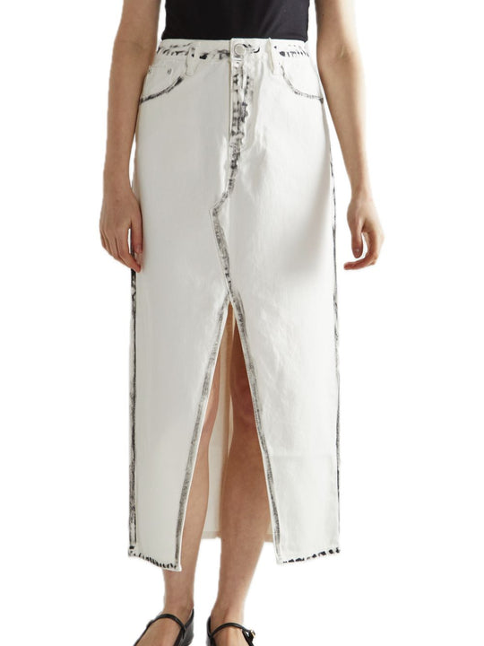 Ladies Skirt - White Black Edges