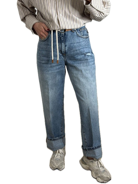 Mandy Pantalone Marmorizzato - Denim