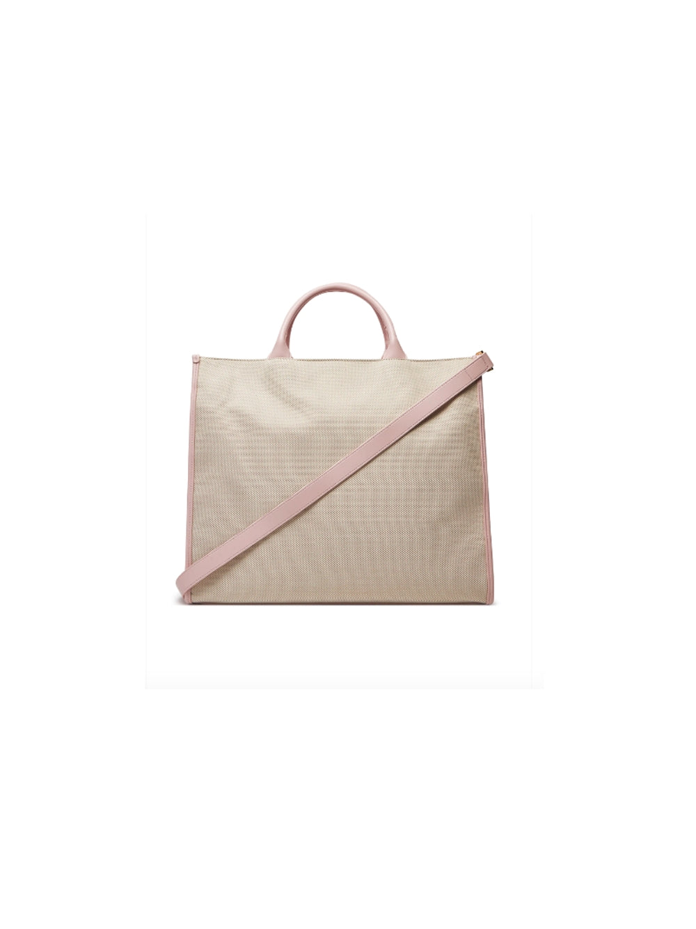 Canvas Bag - Natural/Powder Pink PU — 3
