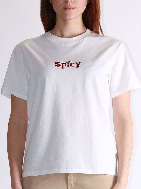 T-Shirt Spicy - Colore Unico Bianco