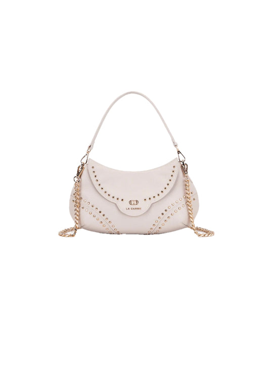 Frivolous Med. Shoulder Bag Tumbled Leather - Ivory
