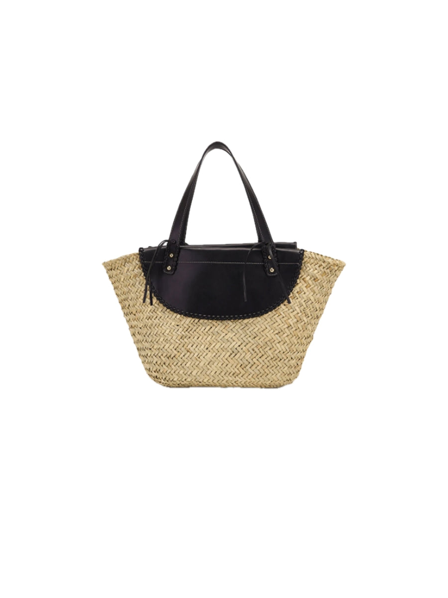 Seasalt Shopper Raphia + Synt. - Black — 2