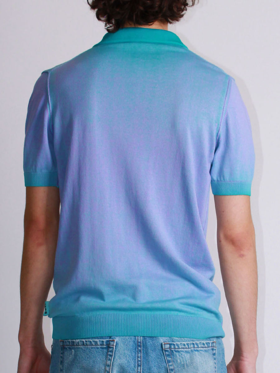 Polo Aperta M/M Doppia Tintura - Lilla/Turchese — 2