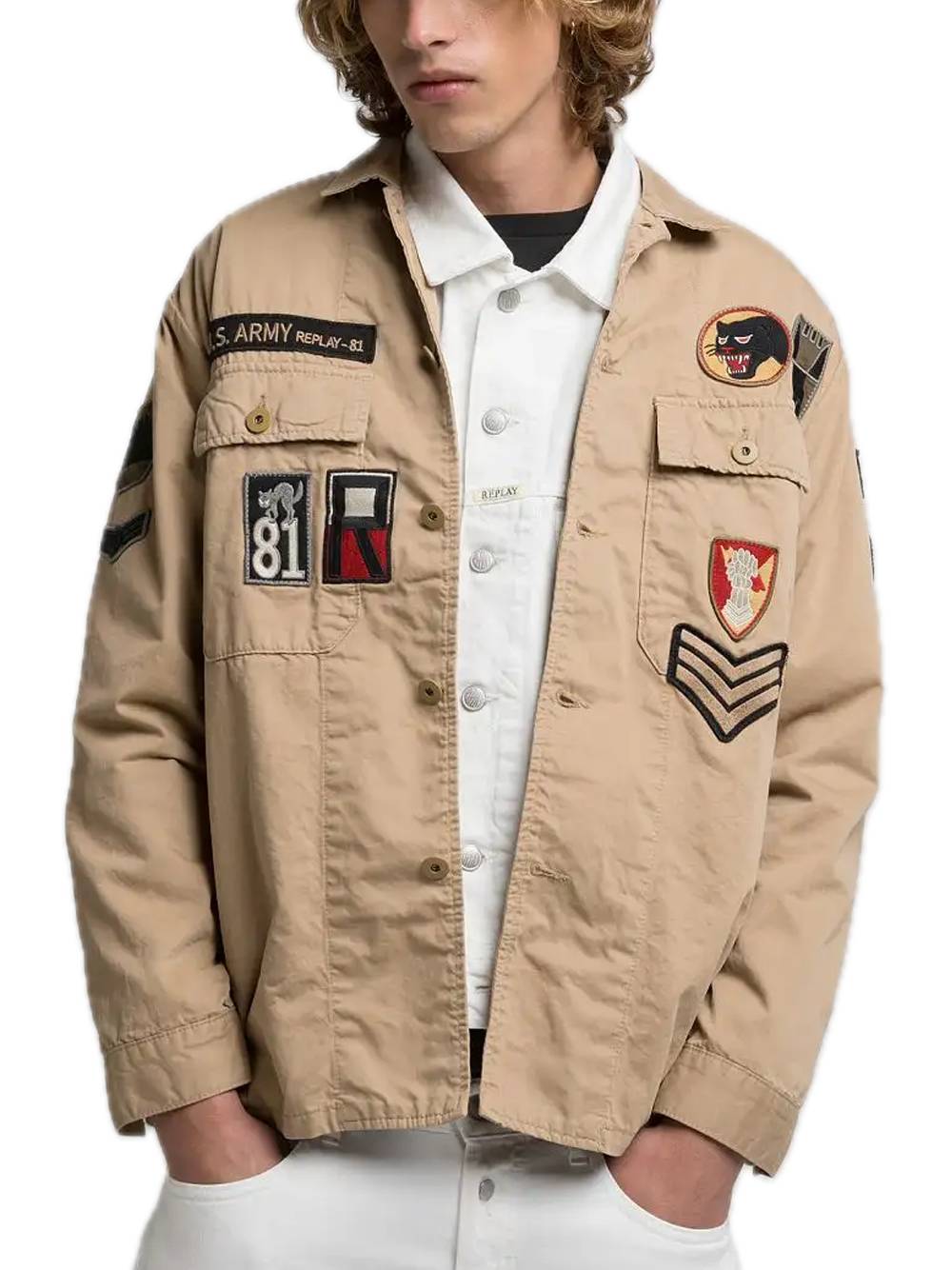 Replay Giacca Toppe Beige Uomo » Chemise Imola - Main Image
