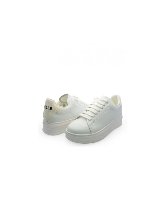 Sneakers Addict In Action Leather Con Patch In Suede - Bianco