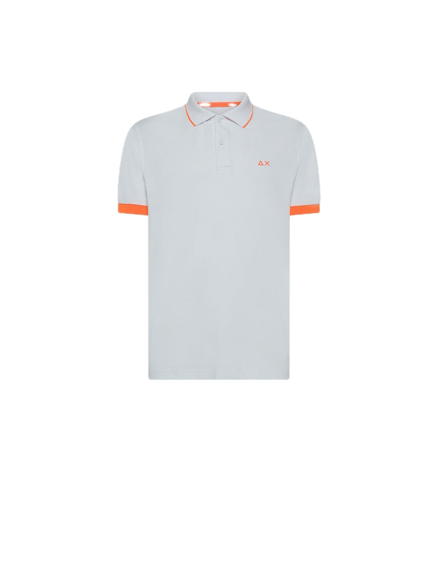 Polo Small Stripe Fluo S/S - Bianco