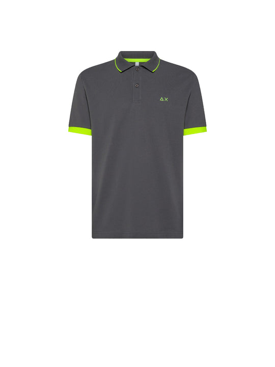 Polo Small Stripe Fluo S/S - Inchiostro