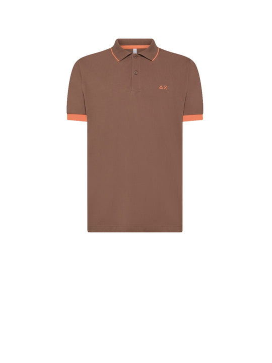 Polo Small Stripe Fluo S/S - Marrone
