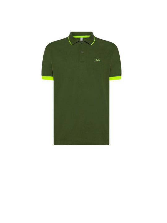 Polo Small Stripe Fluo S/S - Verde Scuro