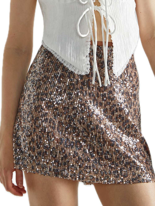 Ladies skirt - Leopard Sequin