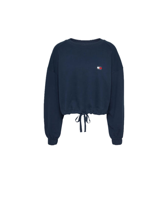 TJW Tie Detail Badge Crew Ext - Dark Night Navy