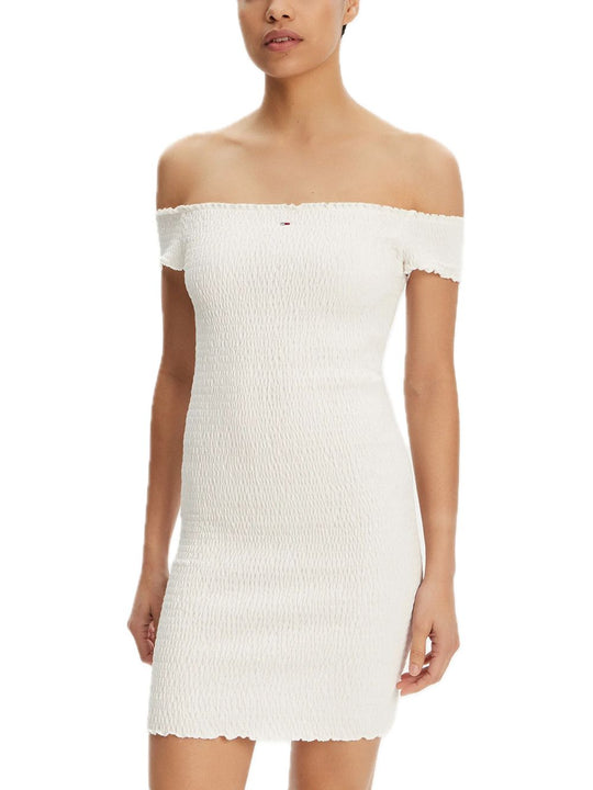 TJW Smock Bodycon Dress - Ecru