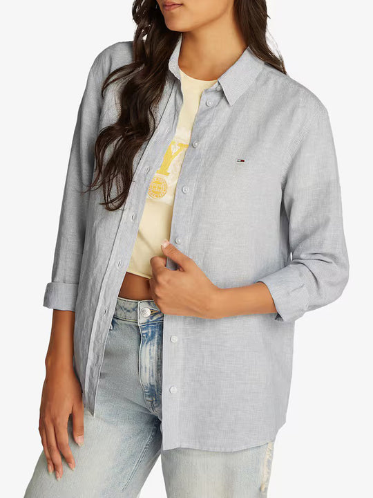 TJW RLX Linen Shirt - Colorado Blue/Stripe