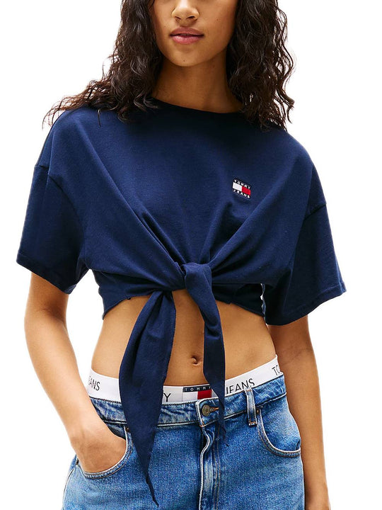 TJW Reg Waist Tie Badge Tee EXT - Dark Night Navy