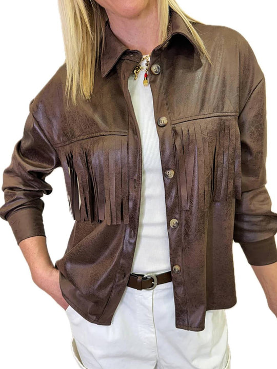 Top Giacca Frangia - Moro