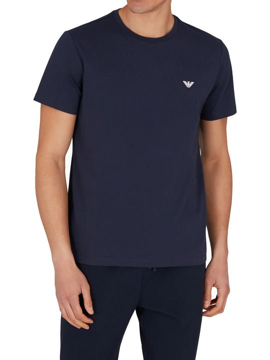 T-Shirt Beachwear Collo Tondo - Armani Blu