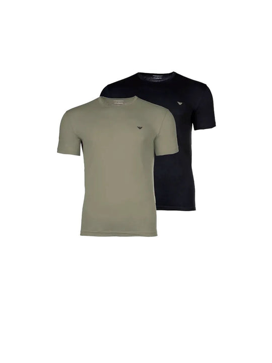 2 Pack T-Shirt - Vetiver/Blk