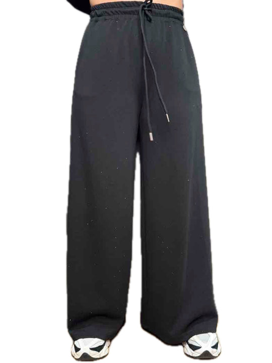 Pantalone Palazzo Strass - Nero