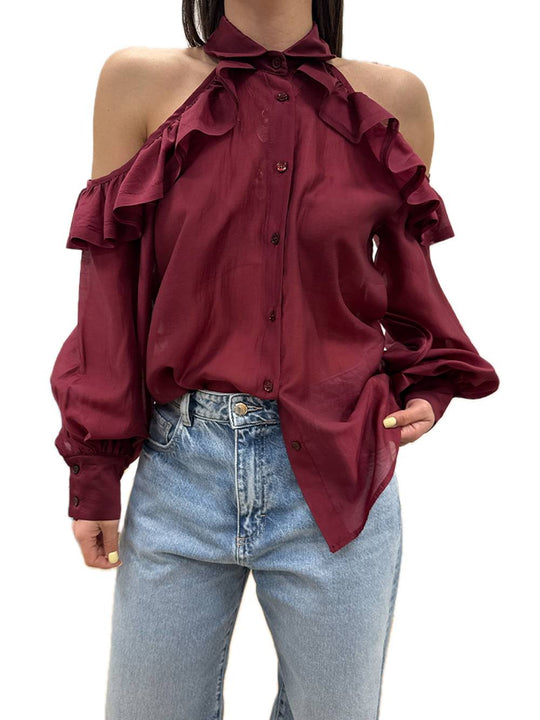 Camicia Cut-Out - Burgundy