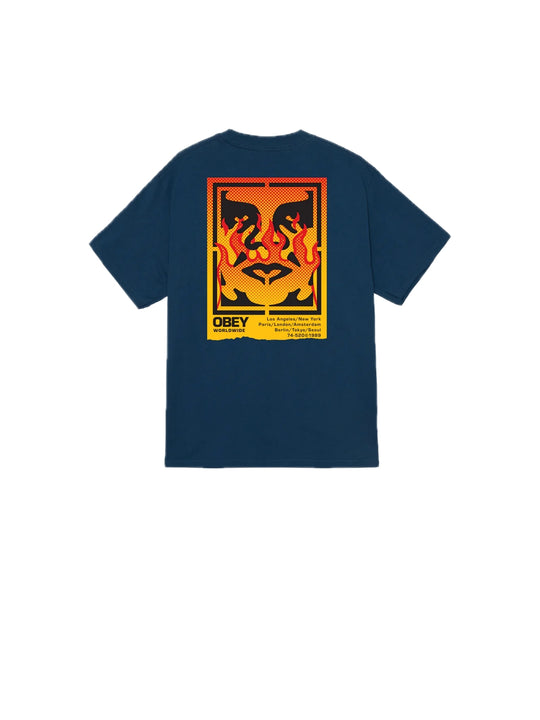 Obey Icon Stencil Flame - Harbor Blue