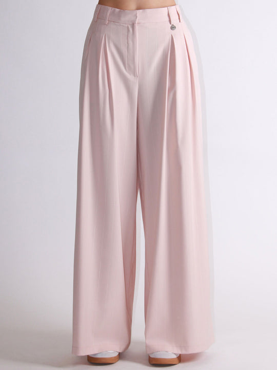 Pantalone Pinces Gessato - Cipria