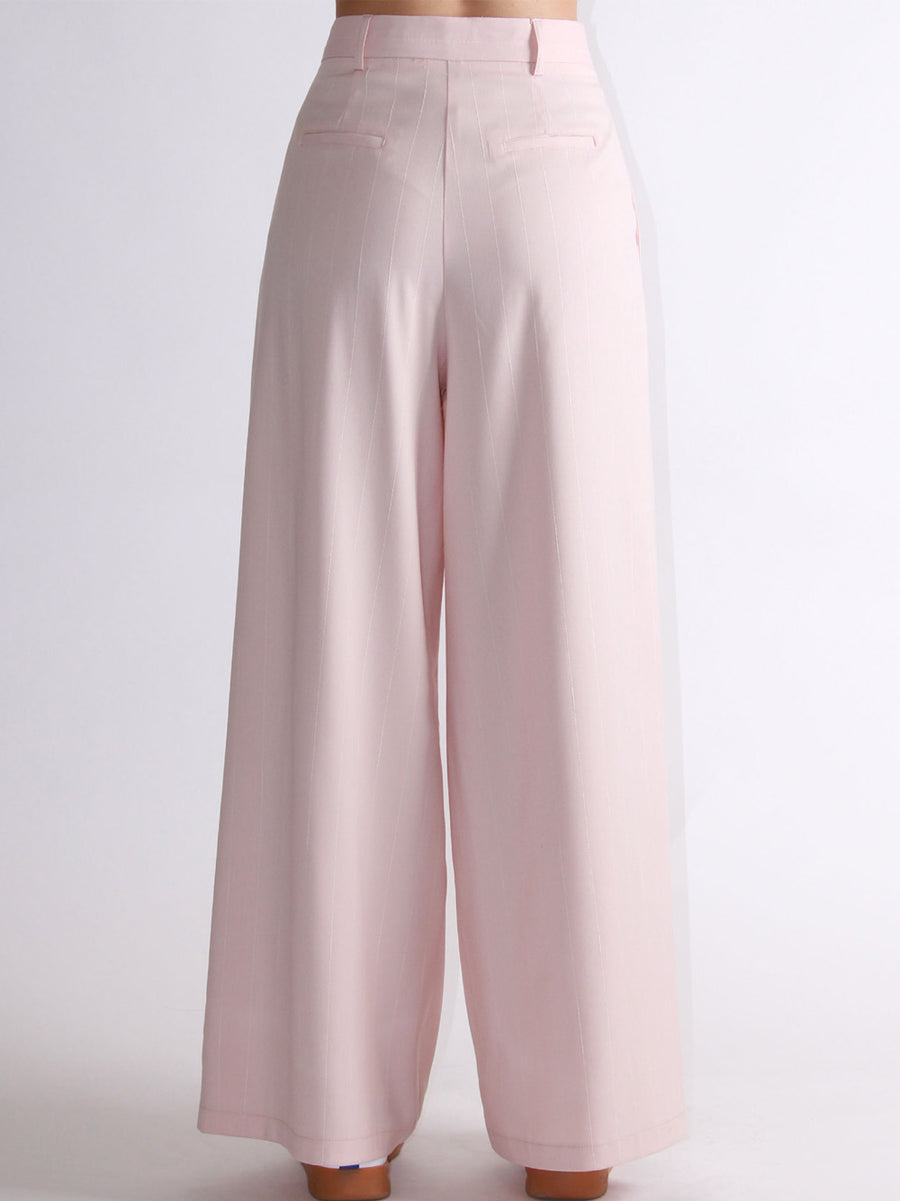 Pantalone Pinces Gessato - Cipria — 2