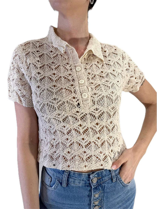 Polo Crochet - Beige