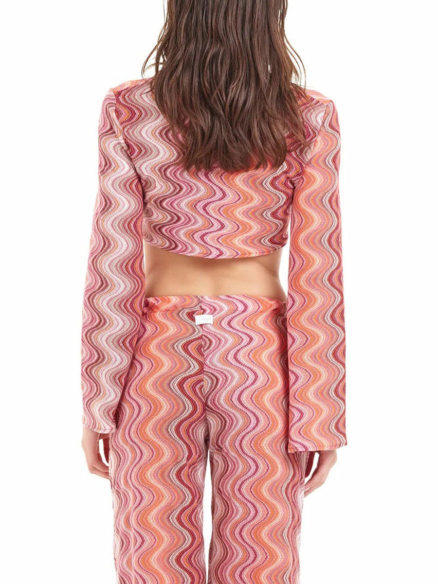 Crop Top In Maglia Crochet - Fluid Rosa — 2