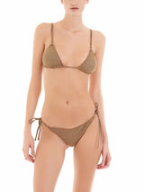 Lurex Triangle Bikini - Gold