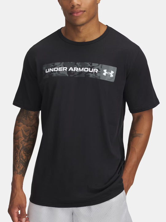 Ua Camo Chest Stripe Ss - Black