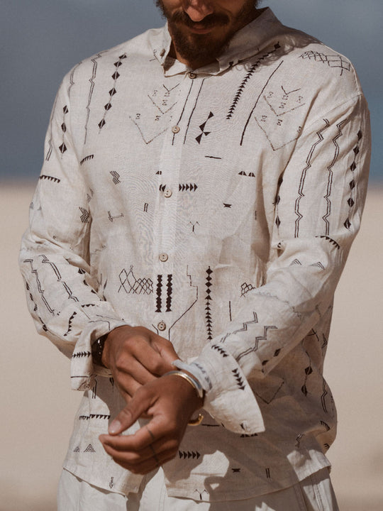 Korean Linen Shirt Essaoui - Off White