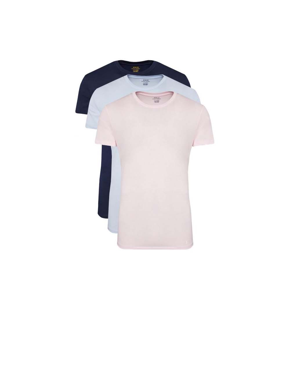 S/s Crew 3Pack Crew Undershirt - Oxford Blue, Deco Pink, Navy — 1