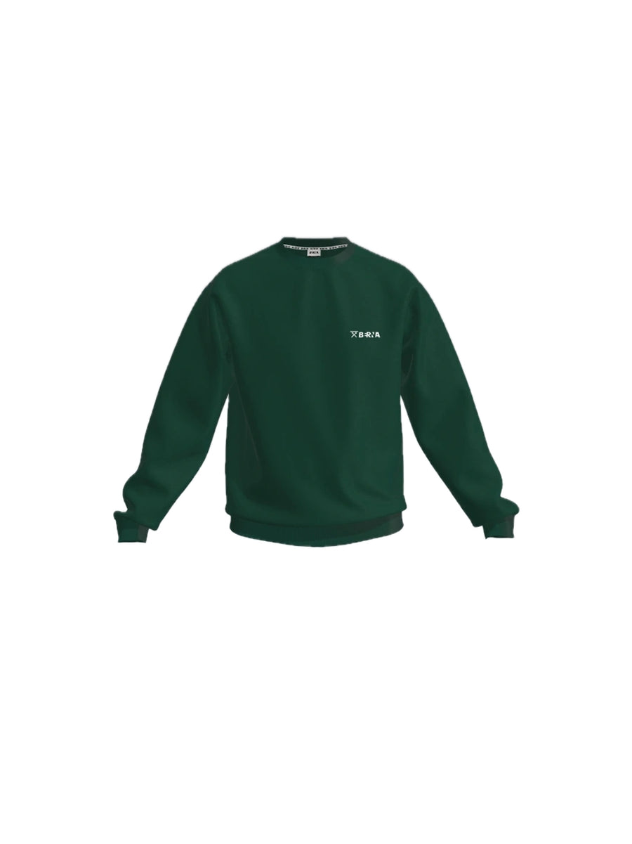 Girocollo Basic In Felpa - Evergreen