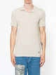 Linen Polo Shirt No Buttons - Beige