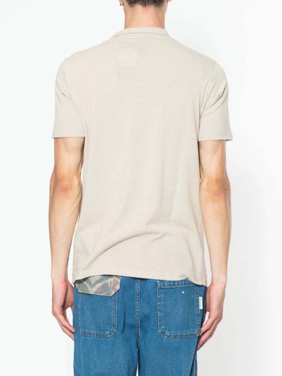 Polo No Bottoni Lino - Beige — 2