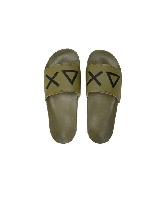 Sandali Slide In PU - Militare