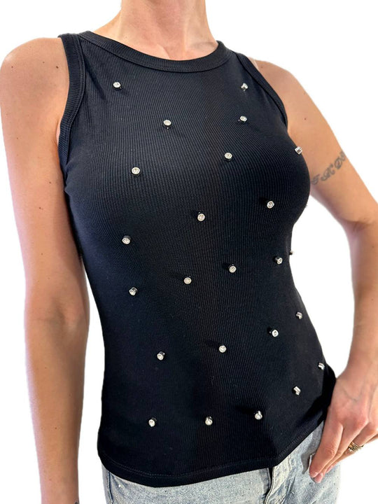 Canotta Strass - Nero