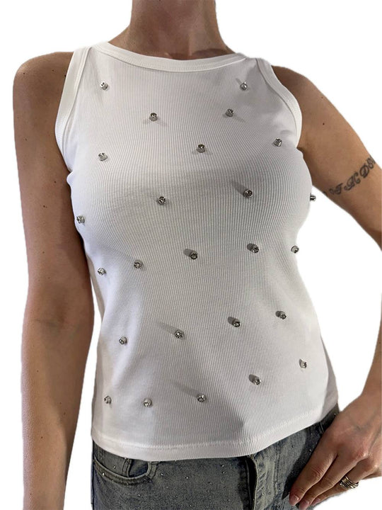 Canotta Strass - Bianco