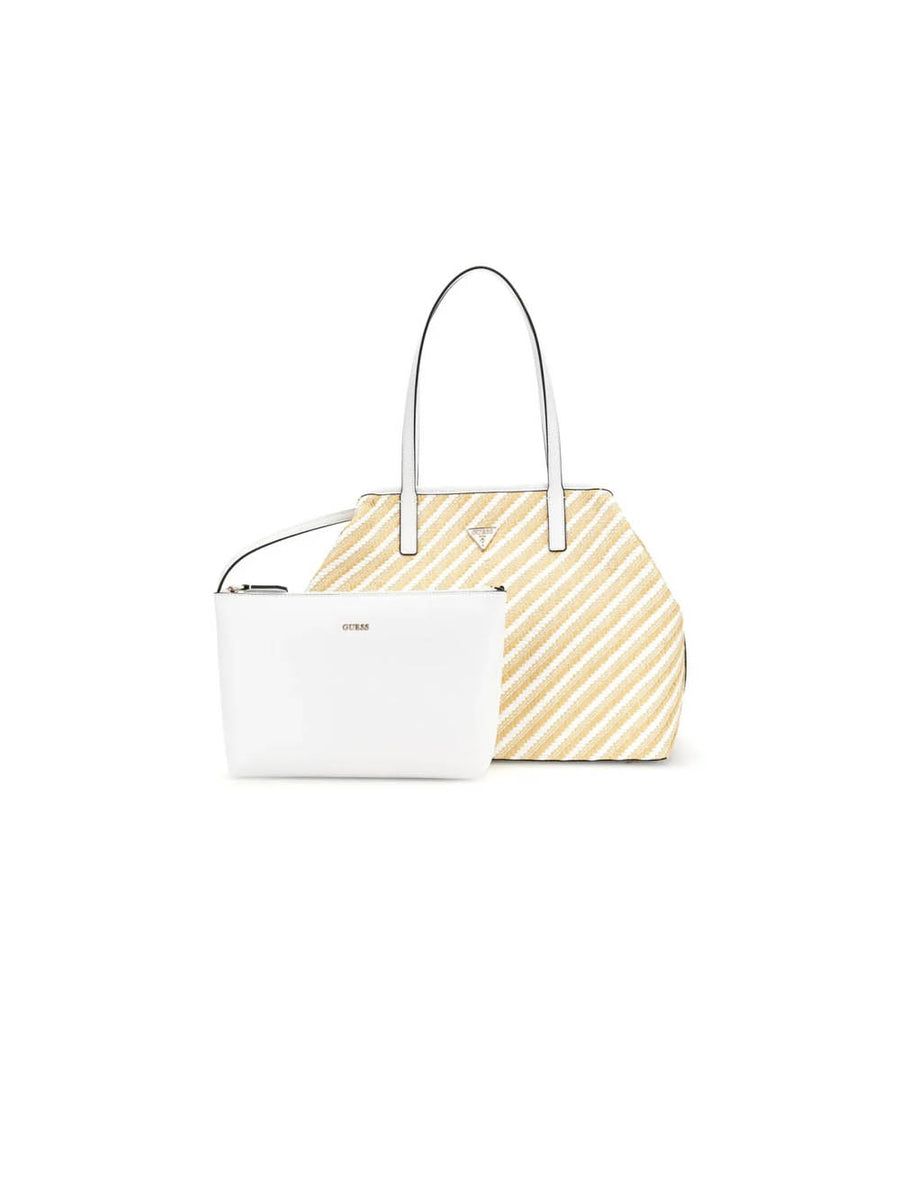 Vikky II Large 2 In I Tote - Natural/White