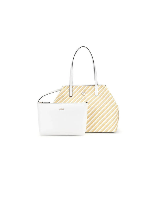 Vikky II Large 2 In I Tote - Natural/White