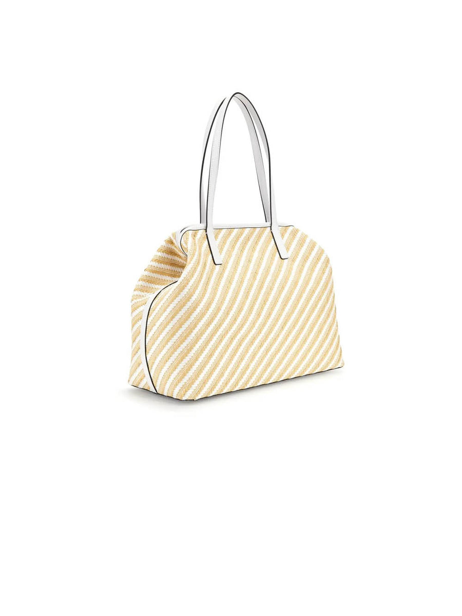 Vikky II Large 2 In I Tote - Natural/White — 2