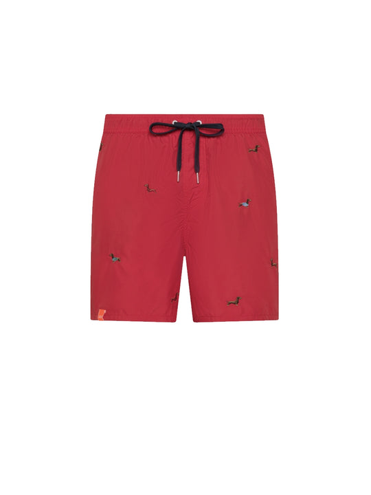 Swim Pant Small Embroidery - Rosso