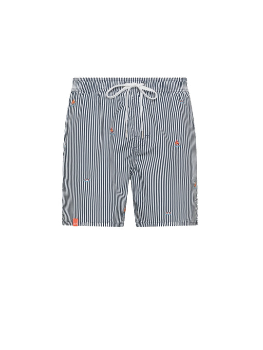 Swim Pant Small Embroidery - Navy Blue/Bianco