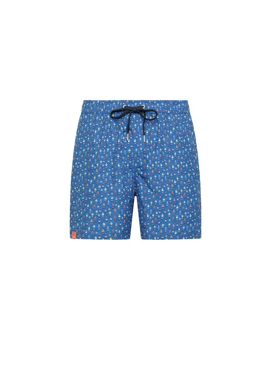 Swim Pant Small Pattern - Royal/Bianco