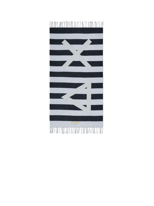 Towel Light Stripes - Bianco/Navy Blue