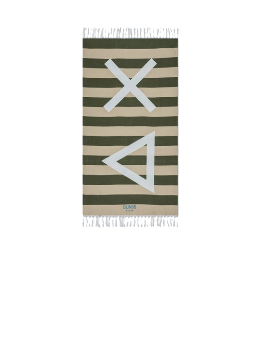 Towel Light Stripes - Verde Scuro/Sabbia